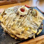 224558592 - モダン焼き（1,500円税込）お好み焼き＋焼きそば＋玉子