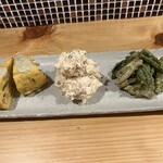 Haru no yu - おまかせ3種盛り　インゲン　ポテサラ　オムレツ