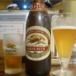 串揚げ処 味串 - 交換成立のグラス＆中瓶ビール