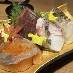 海鮮 寿司 個室居酒屋 一期一縁 - お造り 鮮魚のお刺身3種