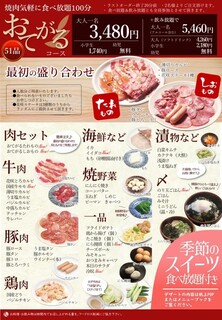h Ooshima - 焼肉食べ放題おてがるコースメニュー7