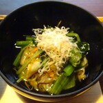 山荘無量塔 - 朝食：お惣菜（野菜ときのこの葛あんかけ）