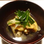 山荘無量塔 - 夕食：煮物（冠地鶏入トロロ鍋）