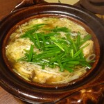 山荘無量塔 - 夕食：煮物（冠地鶏入トロロ鍋）