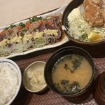 Tsukiji Shokudou Genchan - と唐揚げ定食