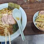 ラーメンショップ - ネギチャーシュー麺と、ネギチャーシュー丼