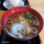 きん寿司 - 海老出汁の若芽の味噌汁