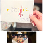 THE KINTAN STEAK - “Happy  Birthday“と東京タワーの描かれた封筒を
      開けてみると、最初にお肉のフラワーBOXと撮影した乾杯写真が！
      嬉しいサプライズでした♡(๑˃̵ᴗ˂̵)