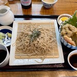 Soba Kafe Kyouya - ミニ天丼と蕎麦のセット 1,600円