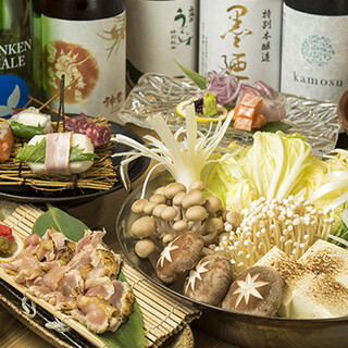 鶏しゃぶやぶりしゃぶが味わえるお鍋◆宴会に最適な飲み放題も