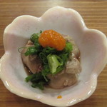 さんさん堂 - カワハギ肝の湯引きポン酢