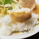 キッチン ブルー グローブ - もう一度、ムースをご飯に乗せて