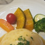 キッチン ブルー グローブ - 備え付け野菜のアップ