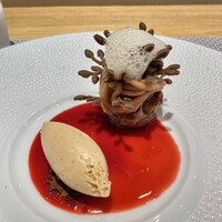 フィエルテ - デザート② モンブラン　フランボワーズ　アーモンドジェラート