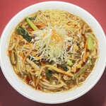 Chuuka Senya - 《黒酢の酸辣（サンラー）湯麺》￥1150　自家製蒸し鶏と野菜の酸っぱ辛い、卵入りとろみスープそば※これらはコース料理には含まれません