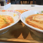 餃子の王将 - 天津飯セット（京風・麺並盛）＆餃子