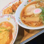 餃子の王将 - 天津飯セット（京風・麺並盛）＆餃子