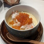 鮨 難波 - 酢飯ズワイガニとイクラの茶碗蒸し