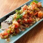 Grilled mackerel salsa