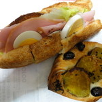 パン家のどん助 - サンドイッチ＋黒豆とホクホク紅あずまデニッシュ
