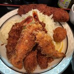 西麻布 三河屋 - 三河屋(海老フライ定食+メンチカツ単品)