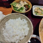 Tempura Kappou Tasaki - ご飯、サラダ、漬物