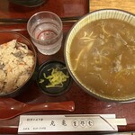 Marukame - 肉カレーそば ¥750
                        かやくごはん ¥260
