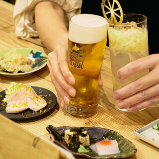 [Carefully selected drinks] Draft beer, our signature lemon sour, and sake wine also available