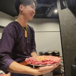 武蔵小杉 大衆焼肉 暴飲暴食 - タン・サガリ・ミノ３種盛