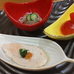 銀座 聖起 - ﾌﾙｰﾂﾄﾏﾄ蜜漬け・あん肝・生シラス