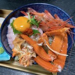 Takenoya - 紅ずわい蟹・甘海老・鱈白子贅沢丼