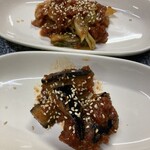 なかや - ナスのキムチと、ネギのキムチ