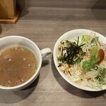 Minami Semba Nattsu Shokudou - 231116木　大阪　南船場Nat's食堂　サラダ、スープ