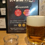 らーめん柊 - 生ビール アサヒスーパードライ 中(550円)