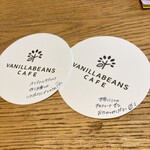 バニラビーンズザロースタリー - コースターのステキなメッセージ。
