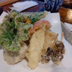 Uzura ya - お野菜いろいろ天ぷら盛り合わせ