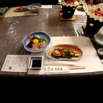 Miharuen - 揚げたての天婦羅、焼きたての鮭の西京焼き、出来立てのは椀もの(万頭)が追加で提供
