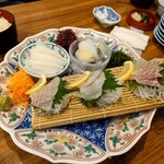 海中魚処 萬坊 - 刺身定食の刺身