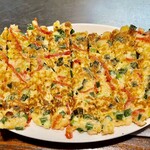 お好み焼き 鉄ちゃん - 葱焼はふわふわで香ばしい　お醤油がまた合うんですよ