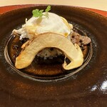 福の井 一乃松 - ポーチドエッグと松茸ご飯 山椒の実