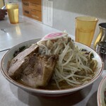 麺匠 柳 - 普通盛り 、野菜、ニンニク、アブラ増し増し