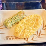 丸亀製麺 - 竹輪の磯辺揚げ、れんこんの天ぷら