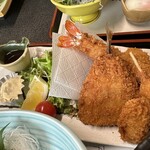 魚健 - 【2023.11.19(日)】お刺身とミックスフライ定食（並盛）1,600円のミックスフライ