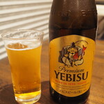 新宿 うなぎ菊川 - 瓶ビールで乾杯