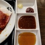焼肉の和民 - タレと調味料など。