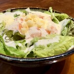 Caesar salad with salmon and egg