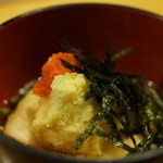 Hirayama - 揚げだし豆腐。生姜と紅葉おろしがニクイ。