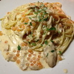 クッチーナ笑多 - 鮭といくらの親子クリームスパゲッティ（１，５８０円）２０１３年１１月