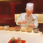 銀座うち山 - お薄の用意