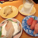 南房総 やまと寿司 - 真鯛　穴子　杏仁豆腐　まぐろ3貫